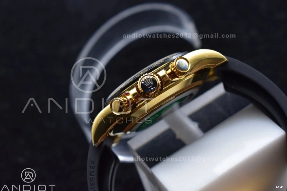 Strap BTF on Dial Oysterflex 1:1 YG Daytona SA4130 Black Edition Best Rubber 116518 0121